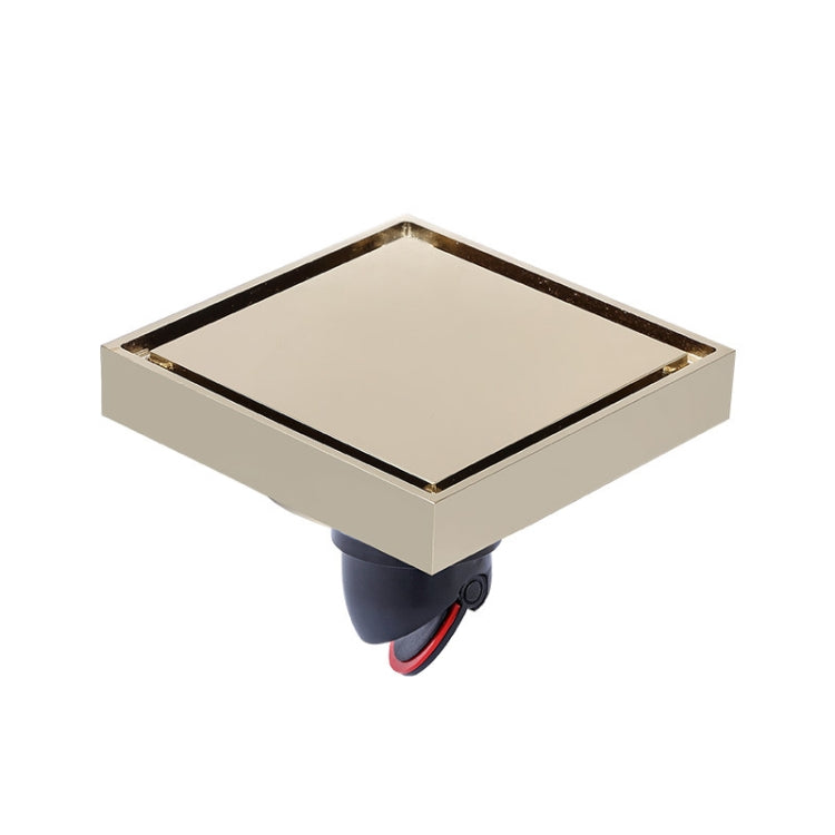 Bathroom Large Displacement Anti-odor Floor Drain, Style: K8011 Gold+Black Straight Row