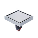 Bathroom Large Displacement Anti-odor Floor Drain, Style: K8012 Chrome Plated+Black Straight Row