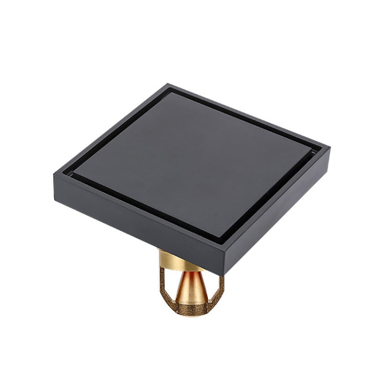 Bathroom Large Displacement Anti-odor Floor Drain, Style: K8015 Black Bronze+Magnetic Suspension