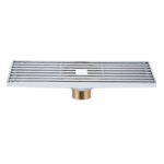 8x30cm Extended Full Copper Strip Floor Drain, Style: K8034 Chrome Plated+Copper Self Seal