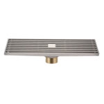 8x30cm Extended Full Copper Strip Floor Drain, Style: K8035 Nickel Brushes+Copper Self Seal