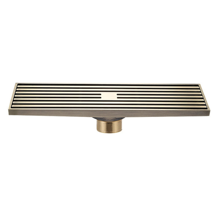 8x30cm Extended Full Copper Strip Floor Drain, Style: K8036 Bronze+Copper Self Seal