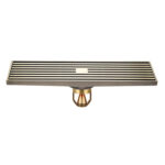 8x30cm Extended Full Copper Strip Floor Drain, Style: K8036 Bronze+Magnetic Suspension