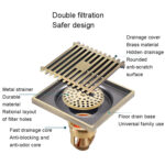 Full Copper Odor Proof Floor Drain, Style: K7002 Gold Dual Use+Magnetic Suspension