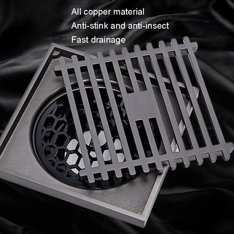 Full Copper Odor Proof Floor Drain, Style: K7006QH Gray Dual Use+Magnetic Suspension