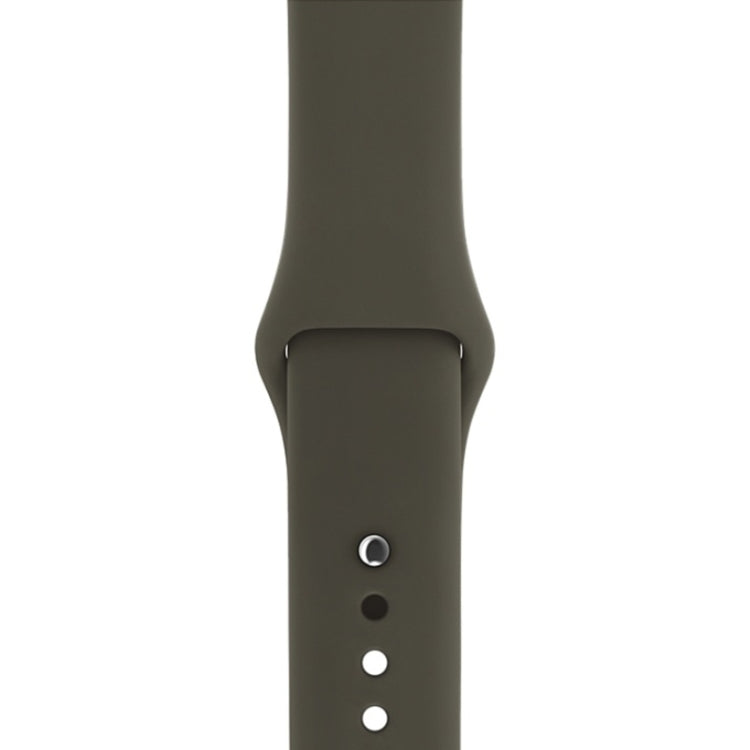 For Apple Watch Series 3 & 2 & 1 38mm Fashion Simple Style Silicone Wrist Watch Band (Army Green)