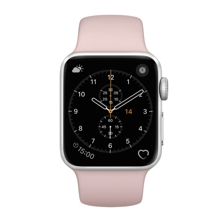 For Apple Watch Series 3 & 2 & 1 38mm Fashion Simple Style Silicone Wrist Watch Band (Pink)