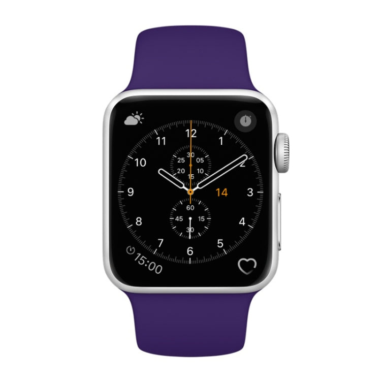 For Apple Watch Series 3 & 2 & 1 38mm Fashion Simple Style Silicone Wrist Watch Band (Purple)