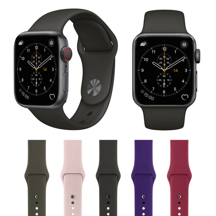 For Apple Watch Series 3 & 2 & 1 38mm Fashion Simple Style Silicone Wrist Watch Band (Purple)