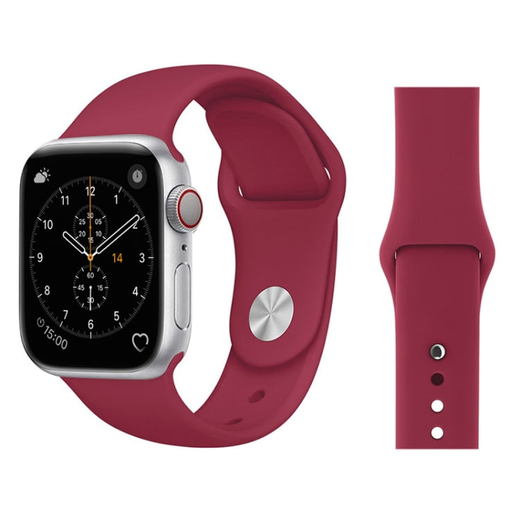 For Apple Watch Series 3 & 2 & 1 42mm Fashion Simple Style Silicone Wrist Watch Band (Red)