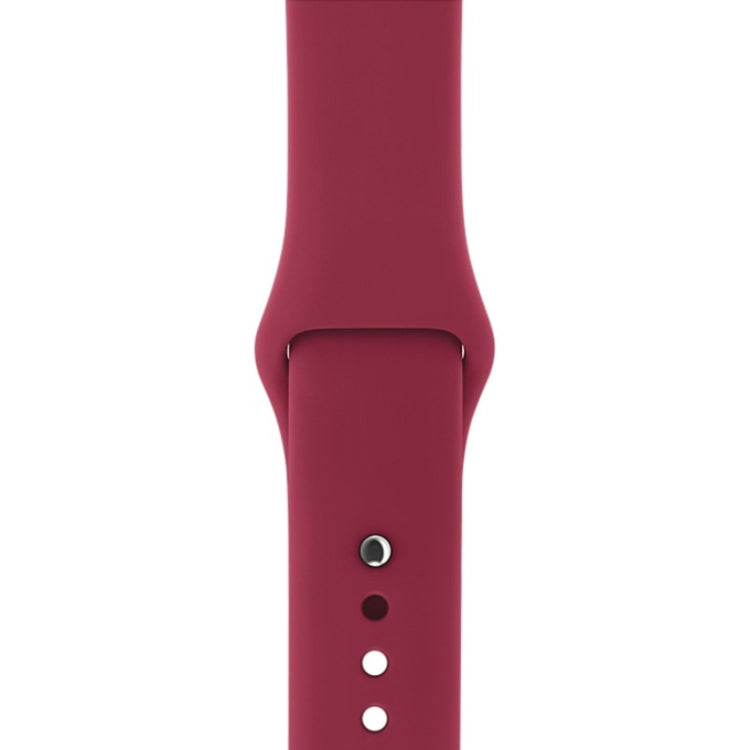 For Apple Watch Series 3 & 2 & 1 42mm Fashion Simple Style Silicone Wrist Watch Band (Red)