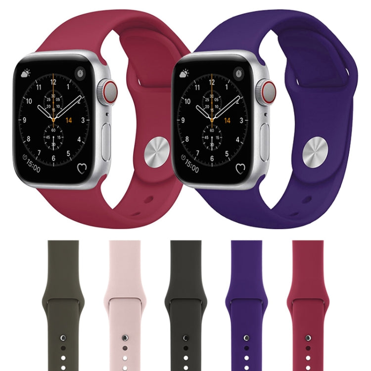 For Apple Watch Series 3 & 2 & 1 42mm Fashion Simple Style Silicone Wrist Watch Band (Purple)