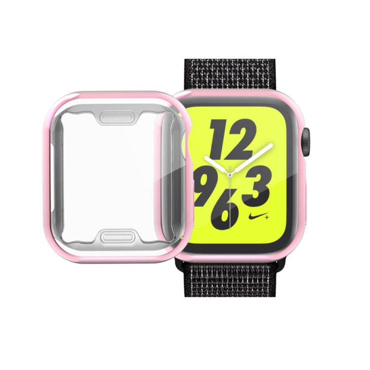 Full Coverage Plating TPU Case for Apple Watch Series 5 & 4 40mm(Pink)