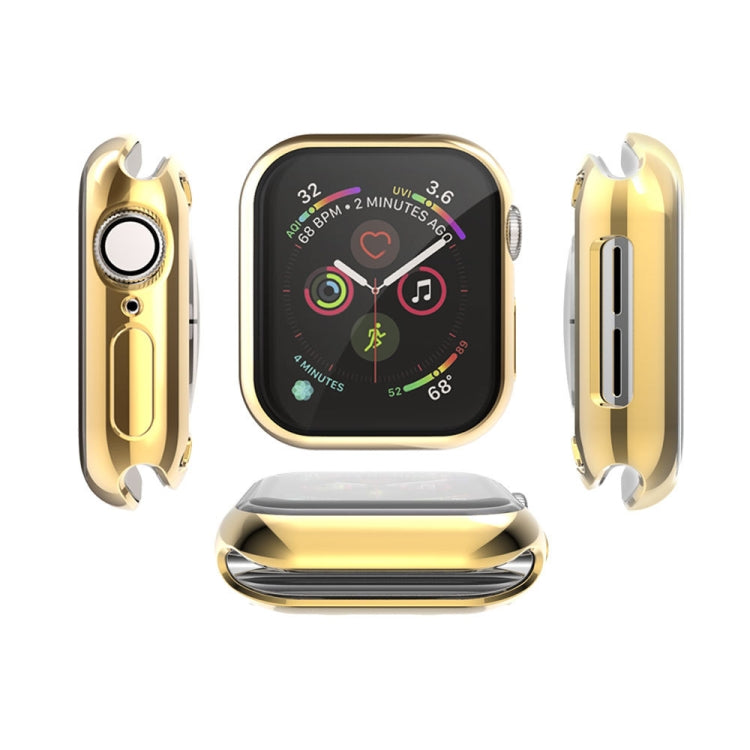 Full Coverage Plating TPU Case for Apple Watch Series 5 & 4 40mm(Gold)