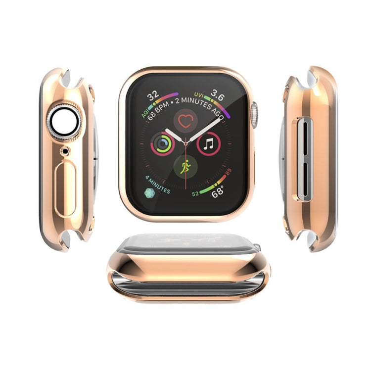 Full Coverage Plating TPU Case for Apple Watch Series 5 & 4 40mm(Rose Gold)