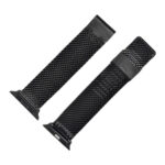 304 Stainless Steel Milanese Watch Band with Connector For Apple Watch Series 8&7 41mm / SE 2&6&SE&5&4 40mm / 3&2&1 38mm(Black)
