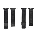 304 Stainless Steel Milanese Watch Band with Connector For Apple Watch Series 8&7 41mm / SE 2&6&SE&5&4 40mm / 3&2&1 38mm(Black)