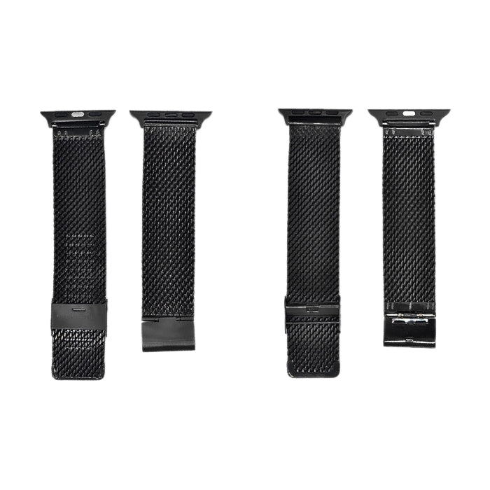 304 Stainless Steel Milanese Watch Band with Connector For Apple Watch Series 8&7 41mm / SE 2&6&SE&5&4 40mm / 3&2&1 38mm(Black)