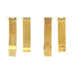 304 Stainless Steel Milanese Watch Band with Connector For Apple Watch Series 8&7 41mm / SE 2&6&SE&5&4 40mm / 3&2&1 38mm(Gold)