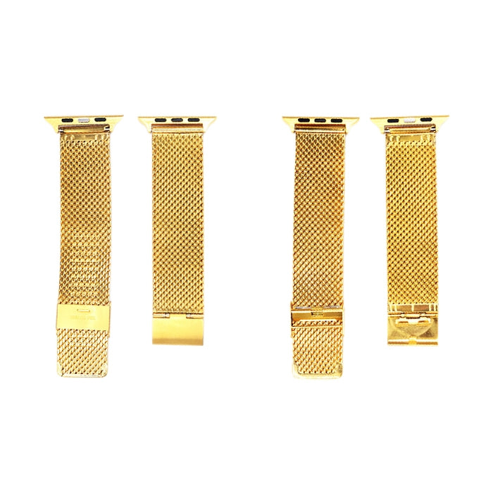 304 Stainless Steel Milanese Watch Band with Connector For Apple Watch Series 8&7 41mm / SE 2&6&SE&5&4 40mm / 3&2&1 38mm(Gold)