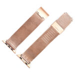 304 Stainless Steel Milanese Watch Band with Connector For Apple Watch Series 8&7 41mm / SE 2&6&SE&5&4 40mm / 3&2&1 38mm(Rose Gold)