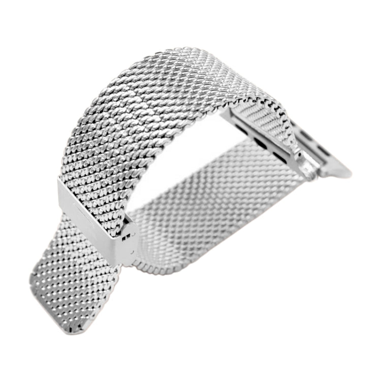 304 Stainless Steel Milanese Watch Band with Connector For Apple Watch Series 8&7 41mm / SE 2&6&SE&5&4 40mm / 3&2&1 38mm(Silver)