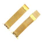 304 Stainless Steel Milanese Watch Band with Connector For Apple Watch Ultra 49mm / Series 8&7 45mm / SE 2&6&SE&5&4 44mm / 3&2&1 42mm(Gold)