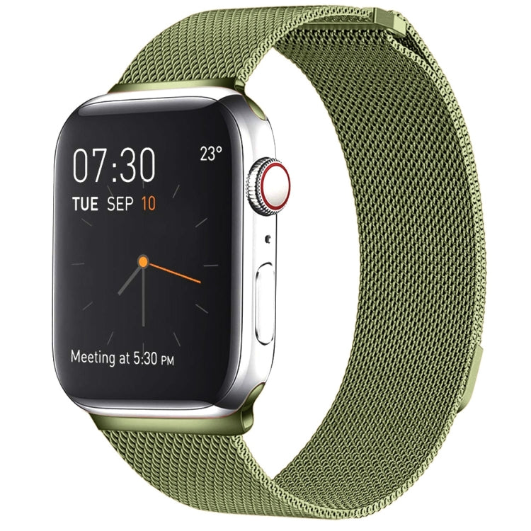 Milanese Loop Magnetic Stainless Steel Watch Band for Apple Watch Series 8&7 41mm / SE 2&6&SE&5&4 40mm / 3&2&1 38mm(Army Green)