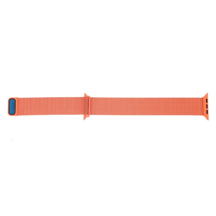 Milanese Loop Magnetic Stainless Steel Watch Band for Apple Watch Series 8&7 41mm / SE 2&6&SE&5&4 40mm / 3&2&1 38mm(Orange)