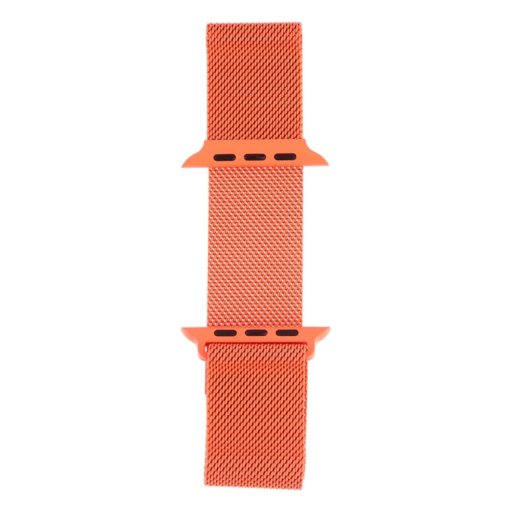 Milanese Loop Magnetic Stainless Steel Watch Band for Apple Watch Series 8&7 41mm / SE 2&6&SE&5&4 40mm / 3&2&1 38mm(Orange)