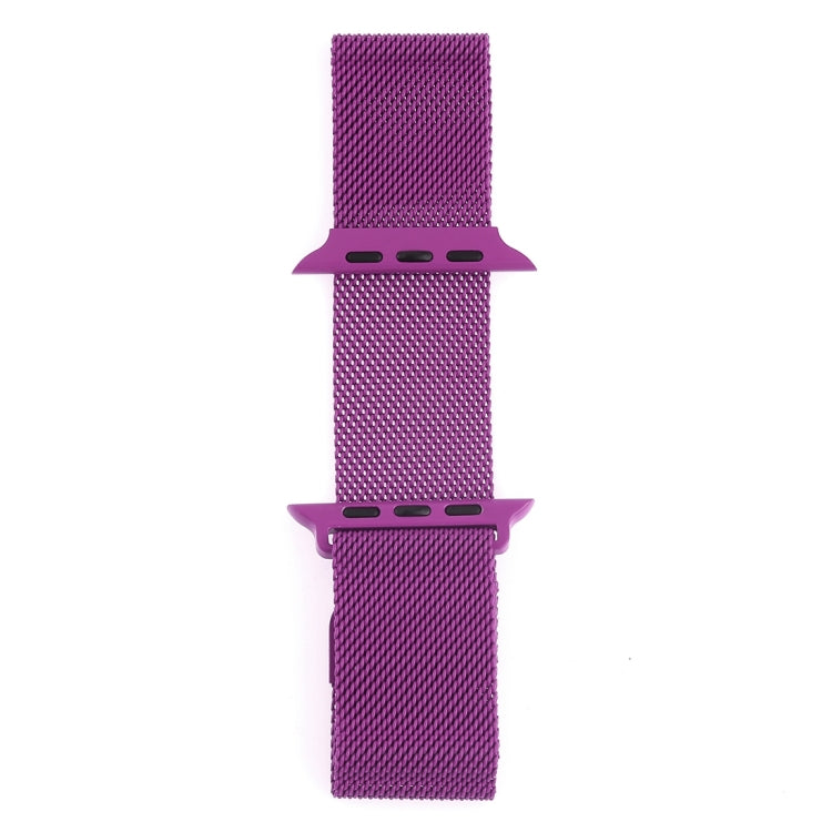 Milanese Loop Magnetic Stainless Steel Watch Band for Apple Watch Series 7 41mm / 6 & SE & 5 & 4 40mm / 3 & 2 & 1 38mm(Purple)