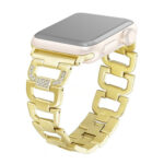 Colorful Diamond Stainless Steel Watch Band for Apple Watch Series 7 41mm / 6 & SE & 5 & 4 40mm / 3 & 2 & 1 38mm(Gold)
