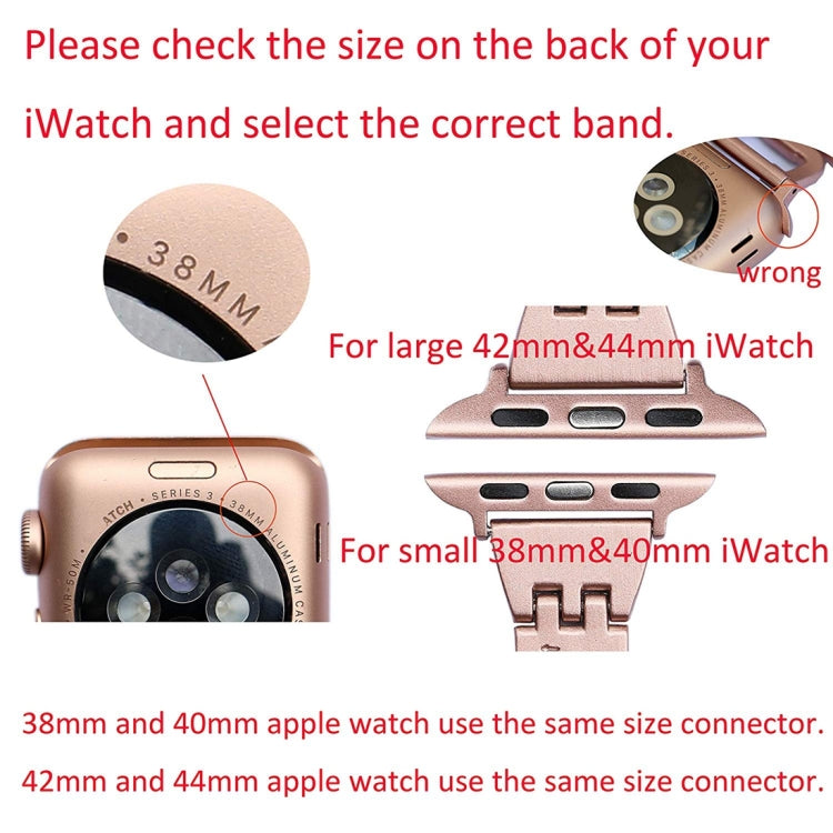 Colorful Diamond Stainless Steel Watch Band for Apple Watch Series 7 41mm / 6 & SE & 5 & 4 40mm / 3 & 2 & 1 38mm(Gold)
