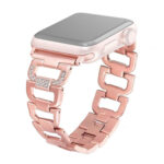 Colorful Diamond Stainless Steel Watch Band for Apple Watch Series 7 41mm / 6 & SE & 5 & 4 40mm / 3 & 2 & 1 38mm(Rose Gold)