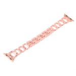 Colorful Diamond Stainless Steel Watch Band for Apple Watch Series 7 41mm / 6 & SE & 5 & 4 40mm / 3 & 2 & 1 38mm(Rose Gold)