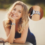 Colorful Diamond Stainless Steel Watch Band for Apple Watch Series 7 41mm / 6 & SE & 5 & 4 40mm / 3 & 2 & 1 38mm(Silver)