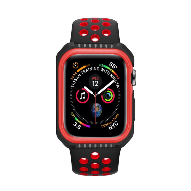 Smart Watch Shockproof Two Color Protective Case for Apple Watch Series 3 38mm(Black Red)