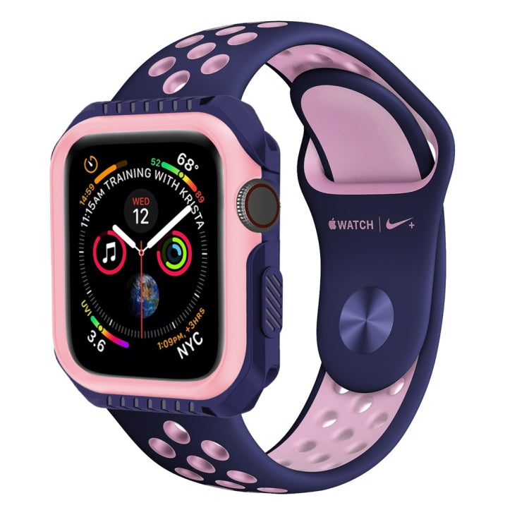 Smart Watch Shockproof Two Color Protective Case for Apple Watch Series 3 38mm(Pink Blue)