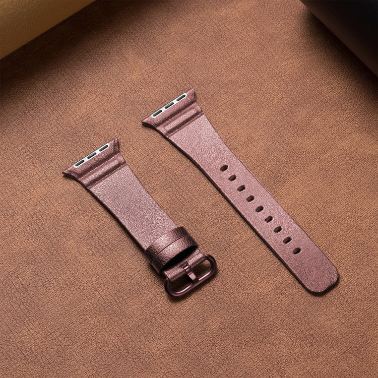 Genuine Leather Watch Bands For Apple Watch Series 7 45mm / 6 & SE & 5 & 4 44mm / 3 & 2 & 1 42mm(Pink)