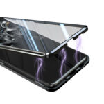 For Samsung Galaxy S20 Magnetic Metal Frame Double-sided Tempered Glass Case(Black)