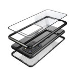 For Samsung Galaxy S20 Magnetic Metal Frame Double-sided Tempered Glass Case(Black)