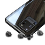 For Samsung Galaxy S20 Magnetic Metal Frame Double-sided Tempered Glass Case(Blue)