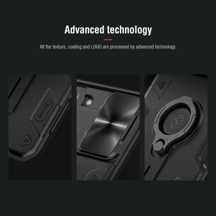 For Samsung Galaxy S21+ 5G NILLKIN Shockproof CamShield Armor Protective Case with Invisible Ring Holder(Black)