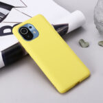 For Xiaomi Mi 11 5G Pure Color Liquid Silicone Shockproof Full Coverage Case(Yellow)