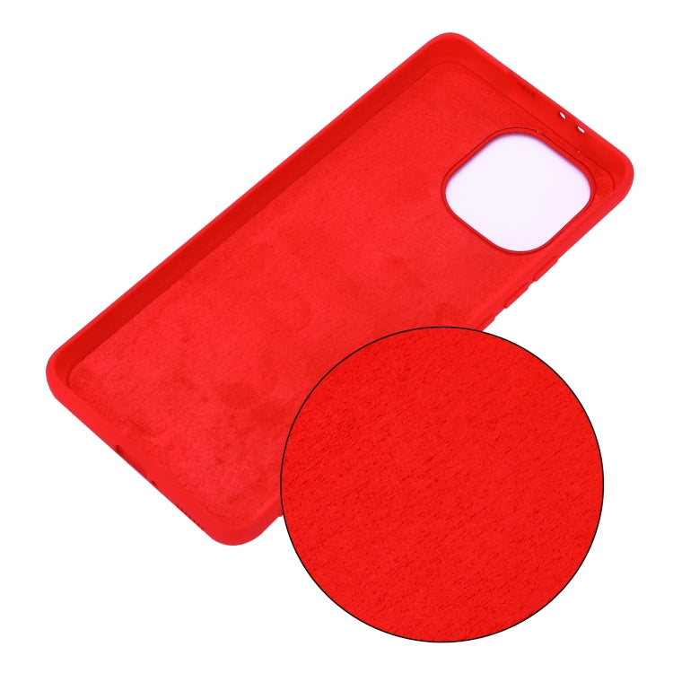 For Xiaomi Mi 11 5G Pure Color Liquid Silicone Shockproof Full Coverage Case(Red)