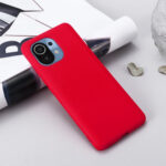 For Xiaomi Mi 11 5G Pure Color Liquid Silicone Shockproof Full Coverage Case(Red)