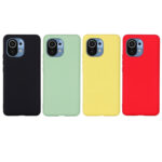 For Xiaomi Mi 11 5G Pure Color Liquid Silicone Shockproof Full Coverage Case(Yellow)