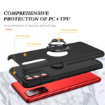 For Samsung Galaxy S20 FE PC + TPU Shockproof Magnetic Protective Case with Invisible Ring Holder(Black)