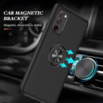 For Samsung Galaxy S20 FE PC + TPU Shockproof Magnetic Protective Case with Invisible Ring Holder(Black)