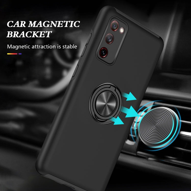 For Samsung Galaxy S20 FE PC + TPU Shockproof Magnetic Protective Case with Invisible Ring Holder(Black)